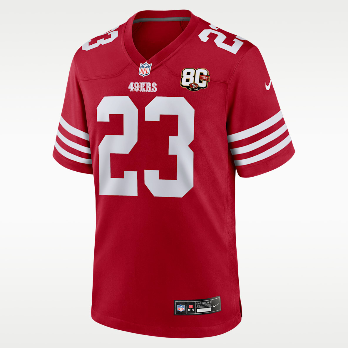 Christian McCaffrey San Francisco 49ers 80th Anniversary Men's Nike NFL Game Jersey