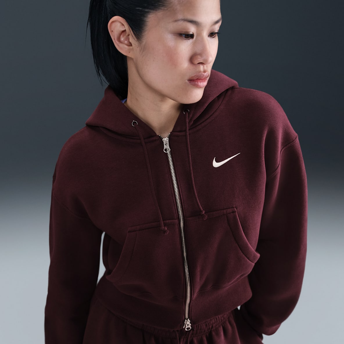 Nike Sportswear Phoenix Fleece Women's Loose Full-Zip Cropped Hoodie