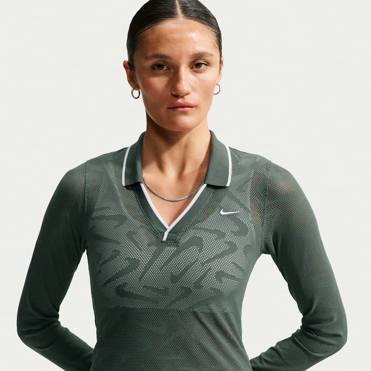 Nike Sportswear Chill Knit Women's Tight Mod-Cropped Long-Sleeve Lace Top