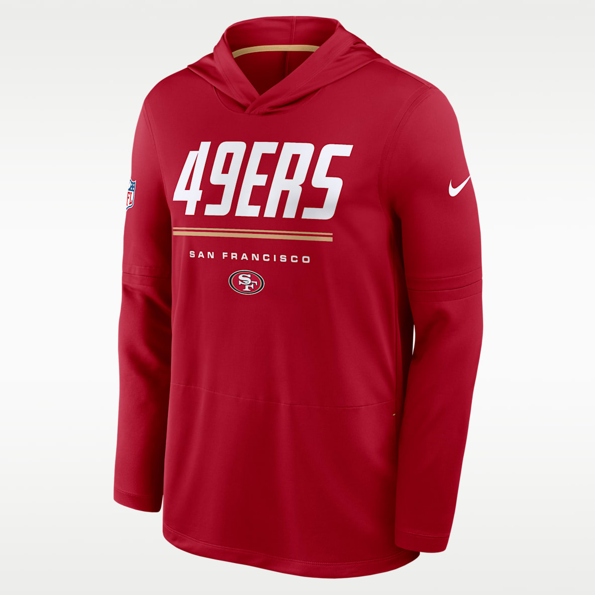 San Francisco 49ers Sideline Men's Nike Dri-FIT NFL Long-Sleeve Hooded Top