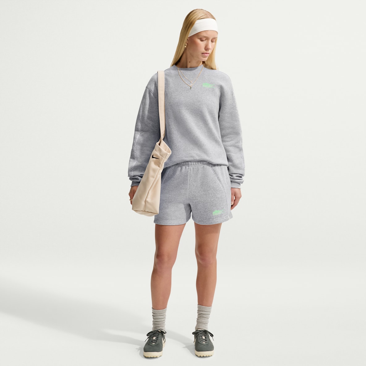 Nike Studio Fleece Medium Weight "Graphic Pack" Women's Mid-Rise "Nike Athletic Department" Shorts