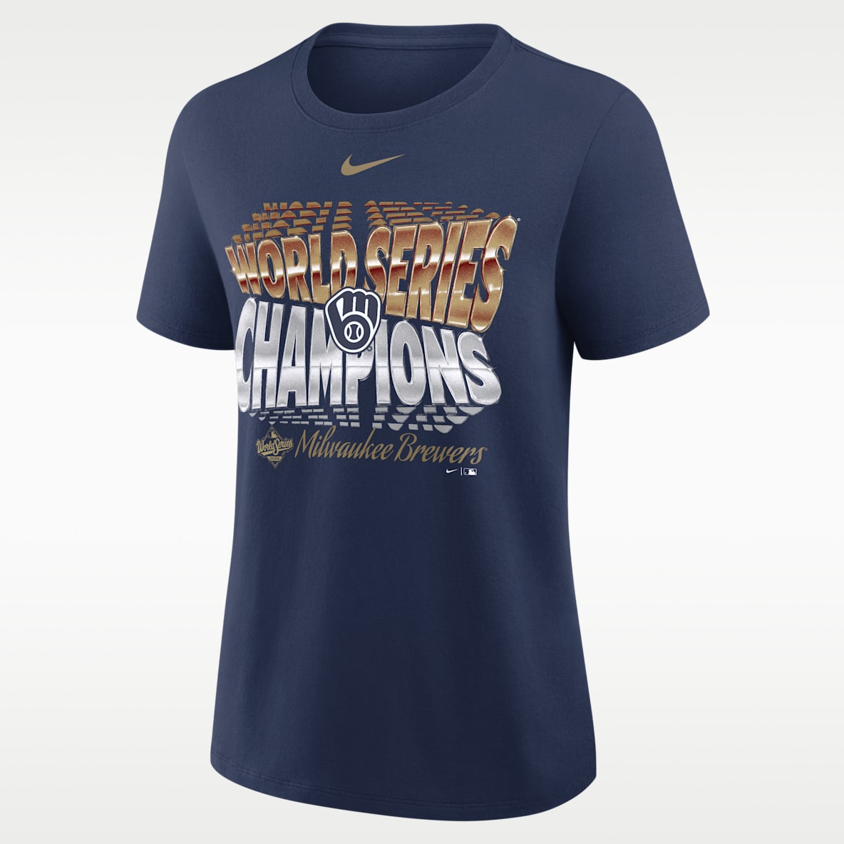 Milwaukee Brewers 2026 World Series Champions Swoosh Women's Nike MLB T-Shirt