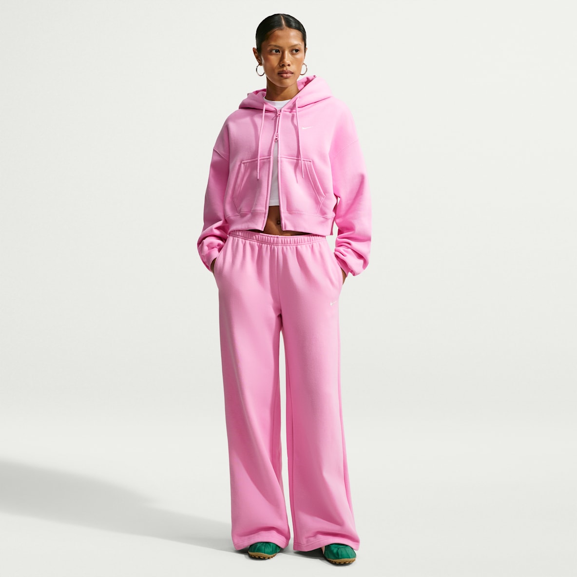 Nike Studio Fleece Medium Weight Women's Mid-Rise Wide-Leg Trousers