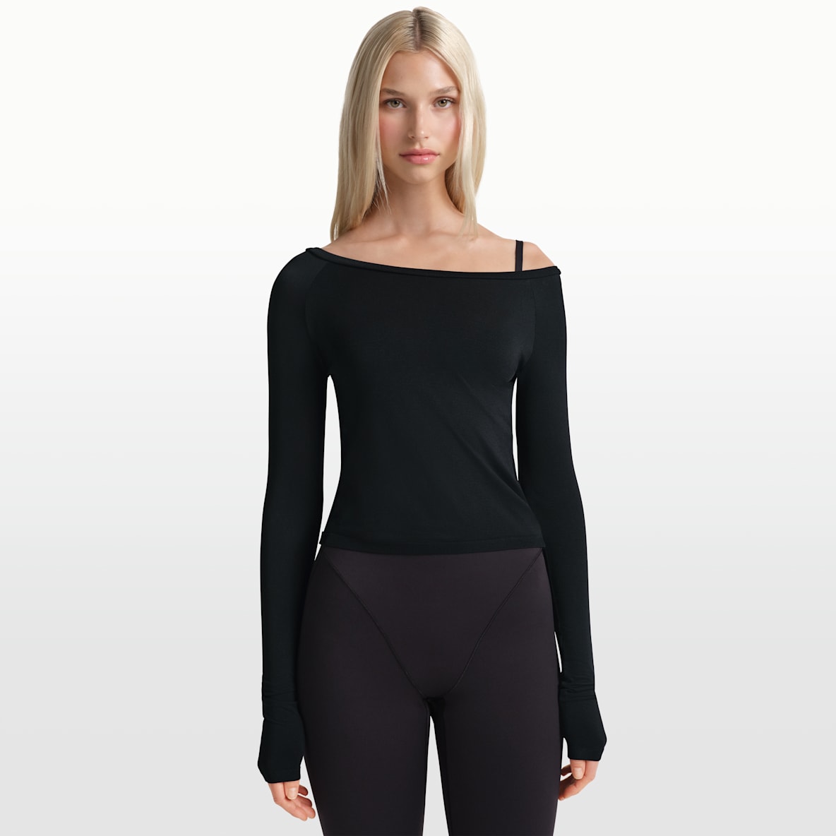 NikeSKIMS Stretch Knit Women's Off-Shoulder Long-Sleeve Top