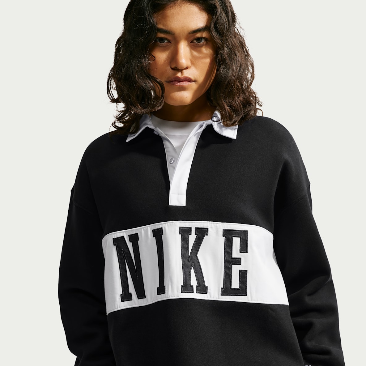 Nike Studio Fleece Medium Weight Women's Oversized Rugby Sweatshirt