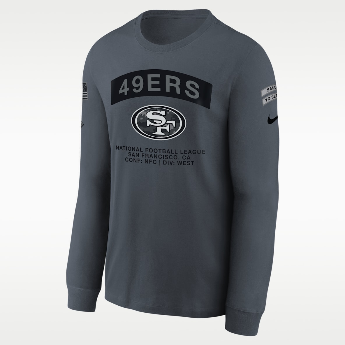 San Francisco 49ers Salute to Service Big Kids' Nike NFL Long-Sleeve T-Shirt