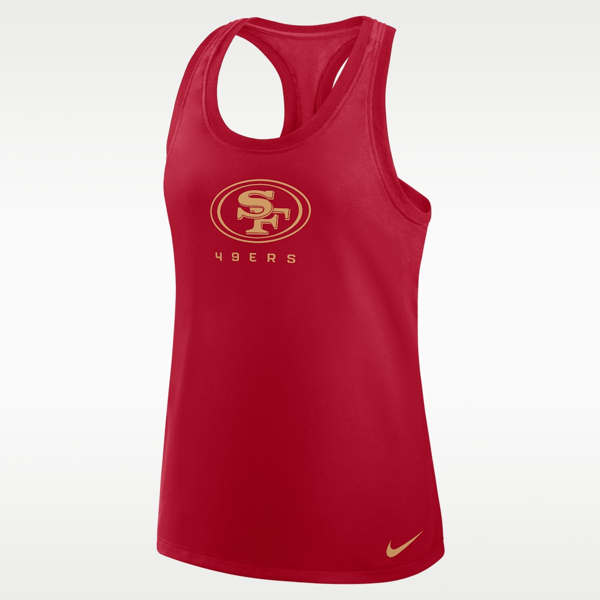 San Francisco 49ers Hurry Up Camiseta de tirantes Nike Dri-FIT de la NFL con espalda deportiva para mujer