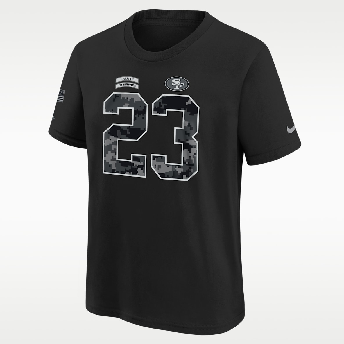 Christian McCaffrey San Francisco 49ers Salute to Service Big Kids' Nike NFL T-Shirt