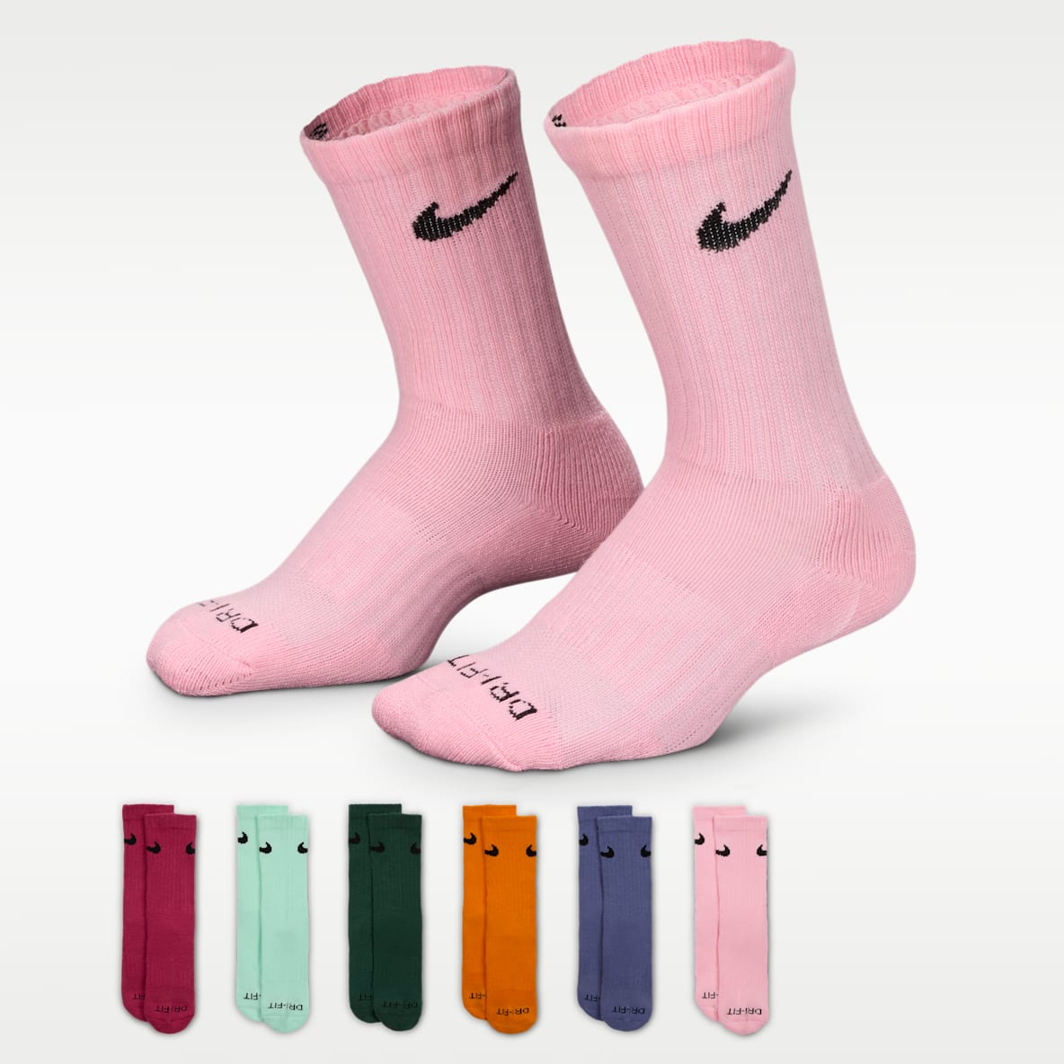 Nike Dri-FIT Performance Basics Little Kids' Crew Socks (6 Pairs)