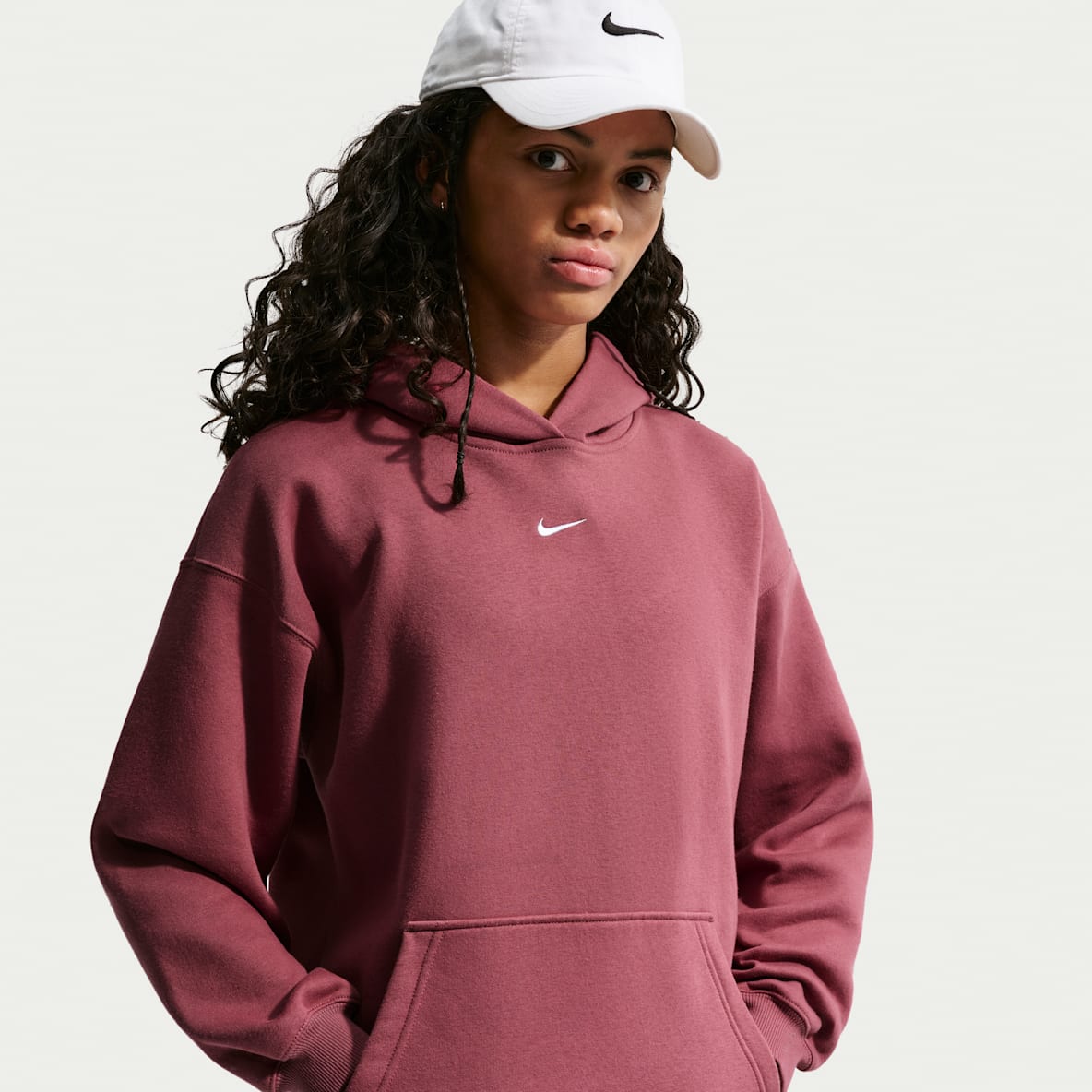 Nike Sportswear Studio Fleece Girls' Oversized Pullover Hoodie