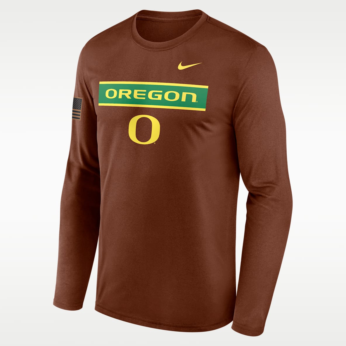 Oregon 2026 Military Appreciation Legend Playera de manga larga universitaria Nike Dri-FIT para hombre