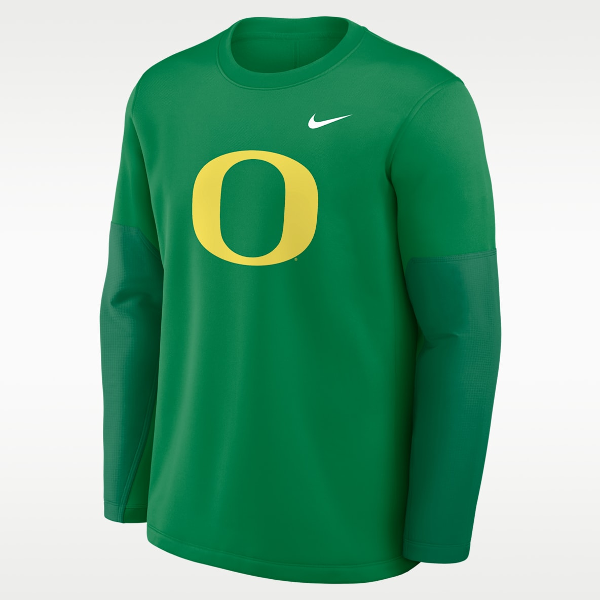 Oregon Sideline Coach Playera de manga larga universitaria Nike Therma-FIT para hombre