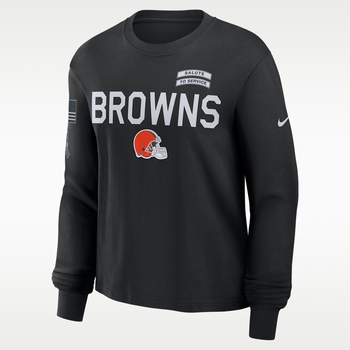Cleveland Browns Salute to Service Sideline Women's Nike Dri-FIT NFL Long-Sleeve T-Shirt