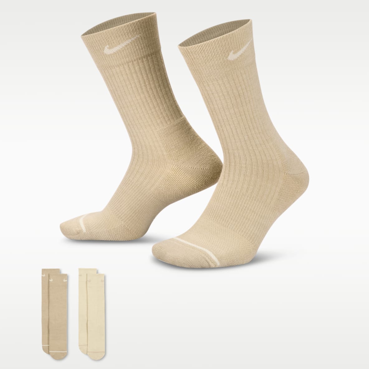 Nike Everyday Wool Cushioned Crew Socks (2 Pairs)
