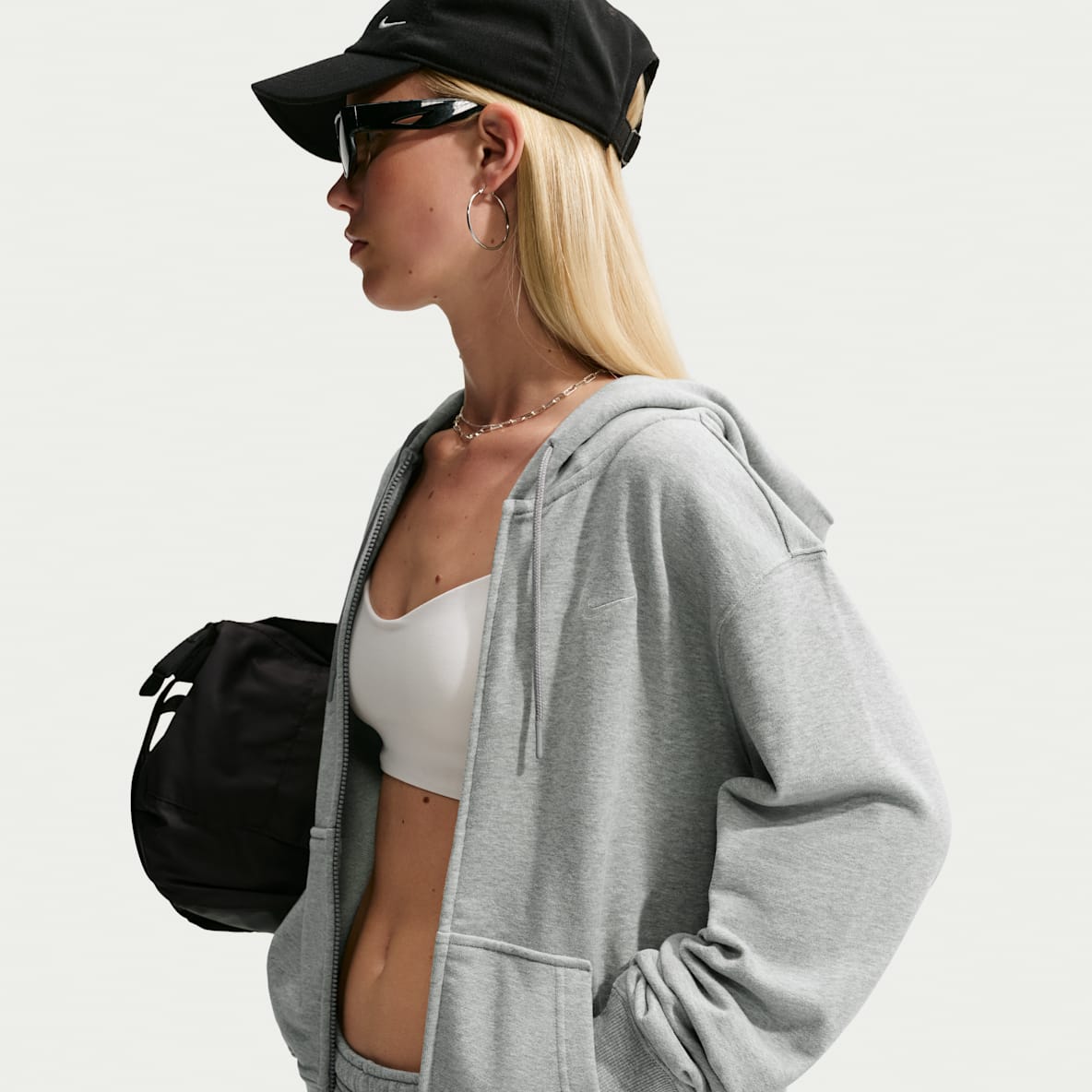 Nike Studio Fleece Lightweight Sudadera con gorro de cierre completo para mujer