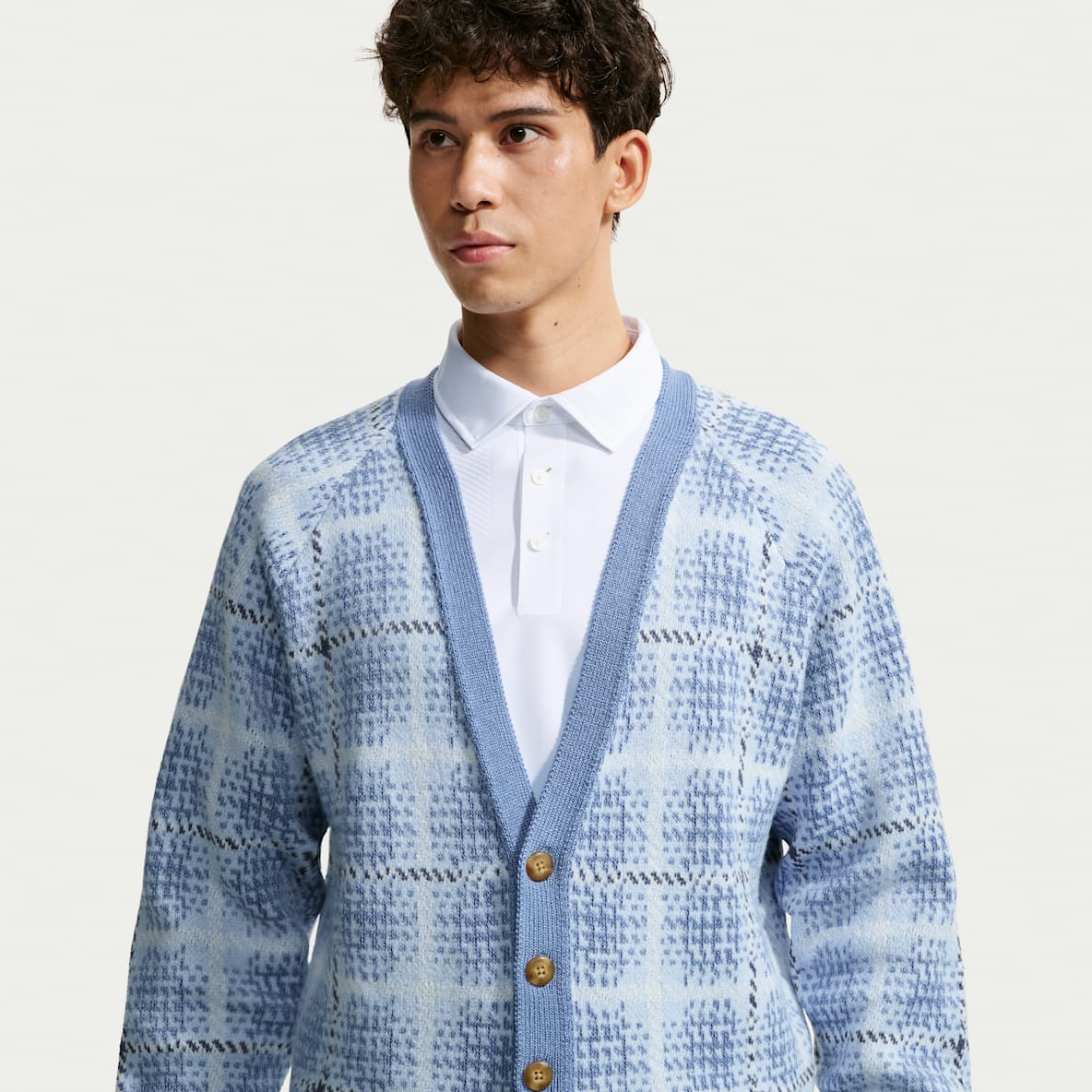 Nike Tartan Men's Loose Golf Cardigan