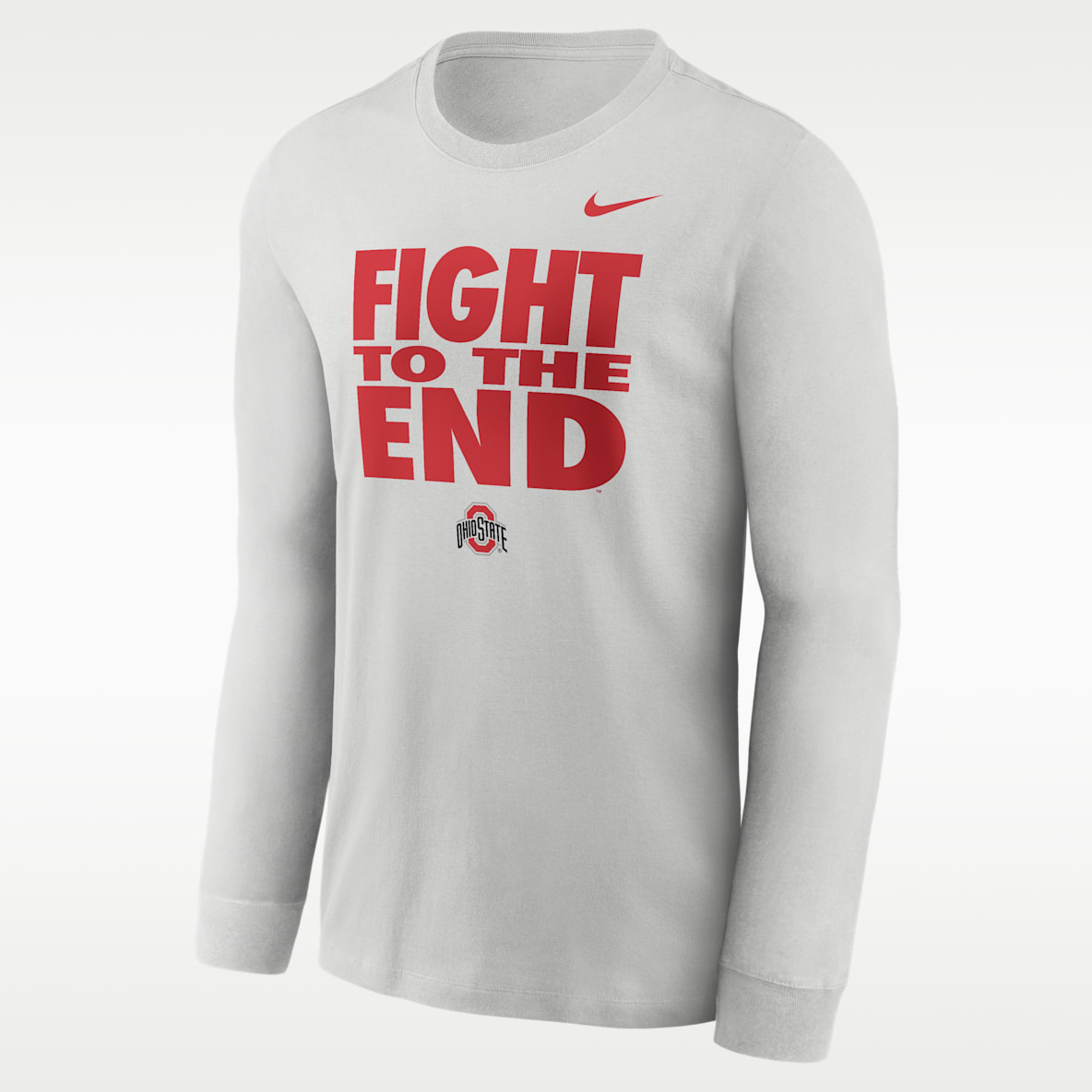 Ohio State Sideline Slogan Playera de manga larga universitaria Nike Dri-FIT para hombre