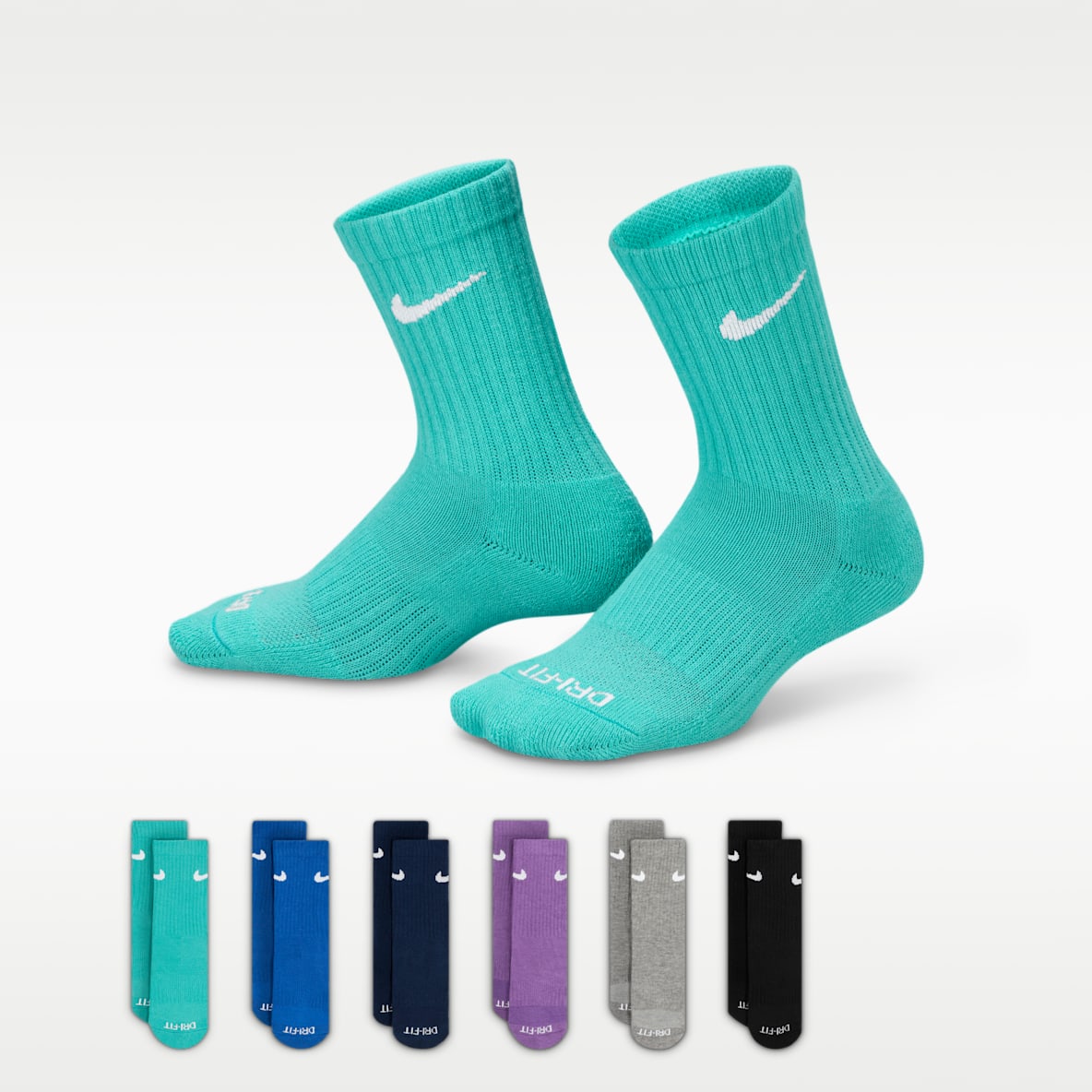 Nike Dri-FIT Performance Basics Little Kids' Crew Socks (6 Pairs)
