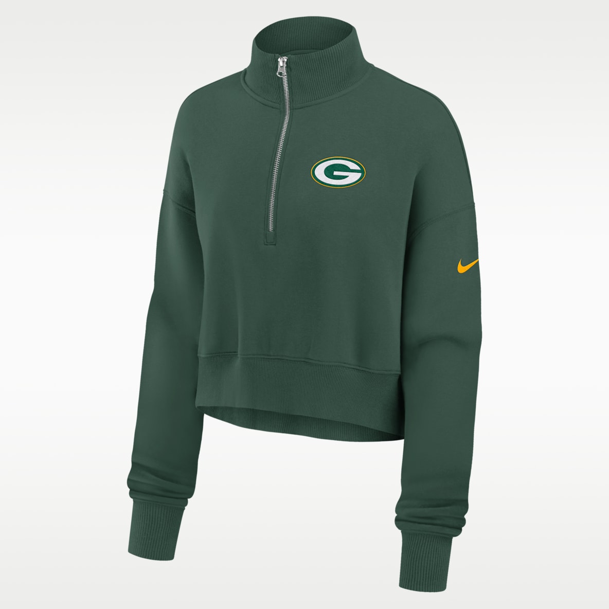 Green Bay Packers Phoenix Women's Nike NFL Cropped 1/4-Zip Crew
