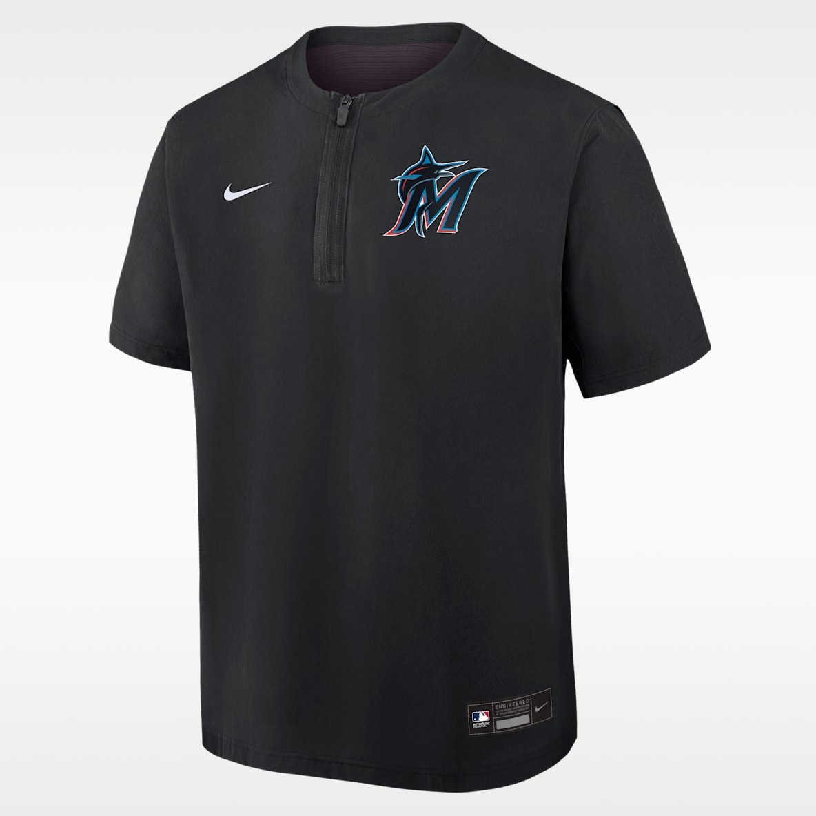 Miami Marlins Authentic Collection Men's Nike Dri-FIT MLB 1/4-Zip Short-Sleeve Windshirt