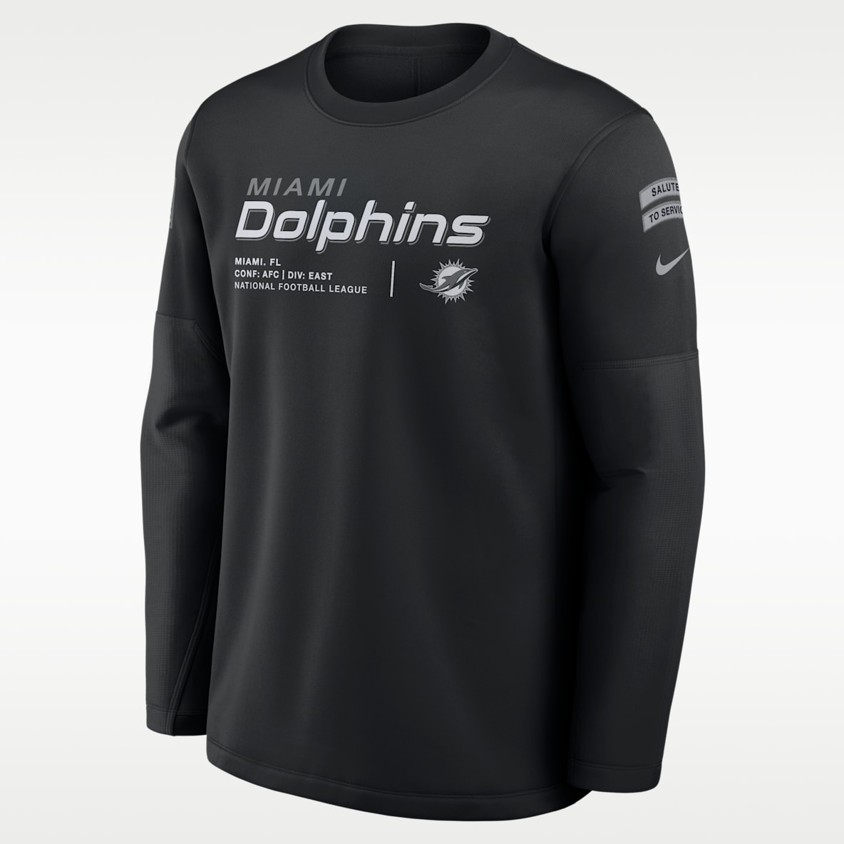 Miami Dolphins Salute to Service Sideline Coaches Men's Nike NFL Pullover Crew