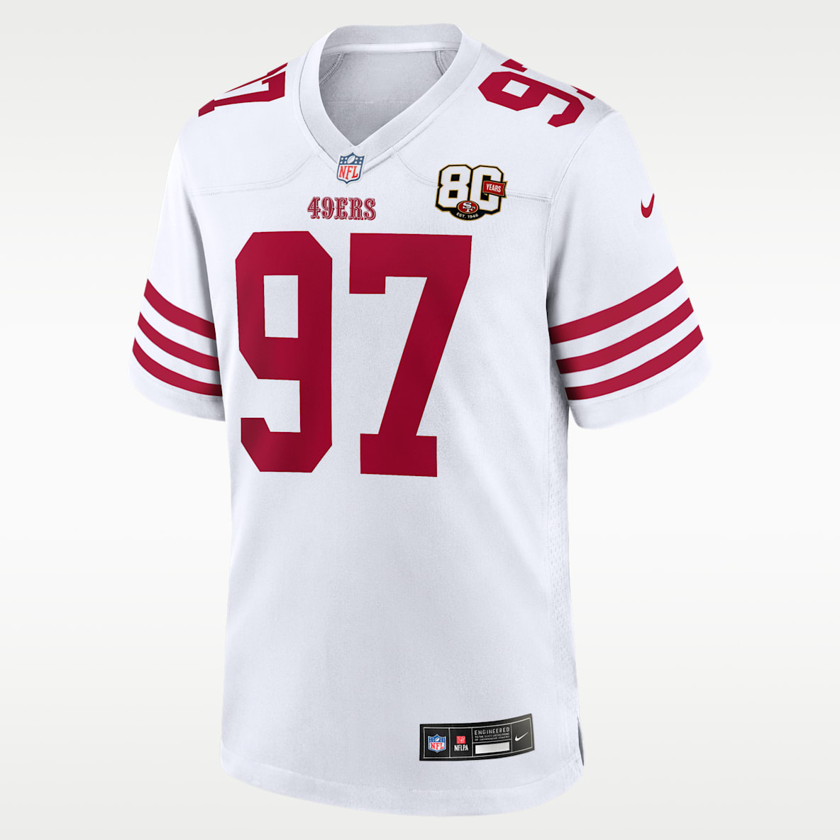 Nick Bosa San Francisco 49ers 80th Anniversary Jersey Nike de la NFL Game para hombre