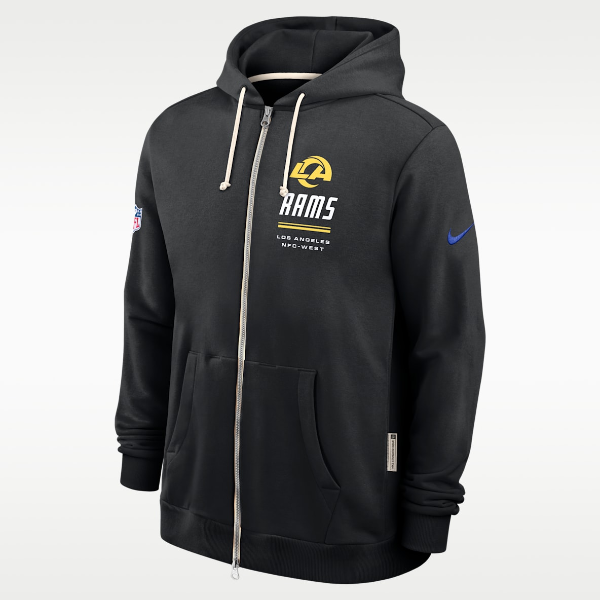Los Angeles Rams Sideline Standard Issue Men's Nike Dri-FIT NFL Full-Zip Hoodie