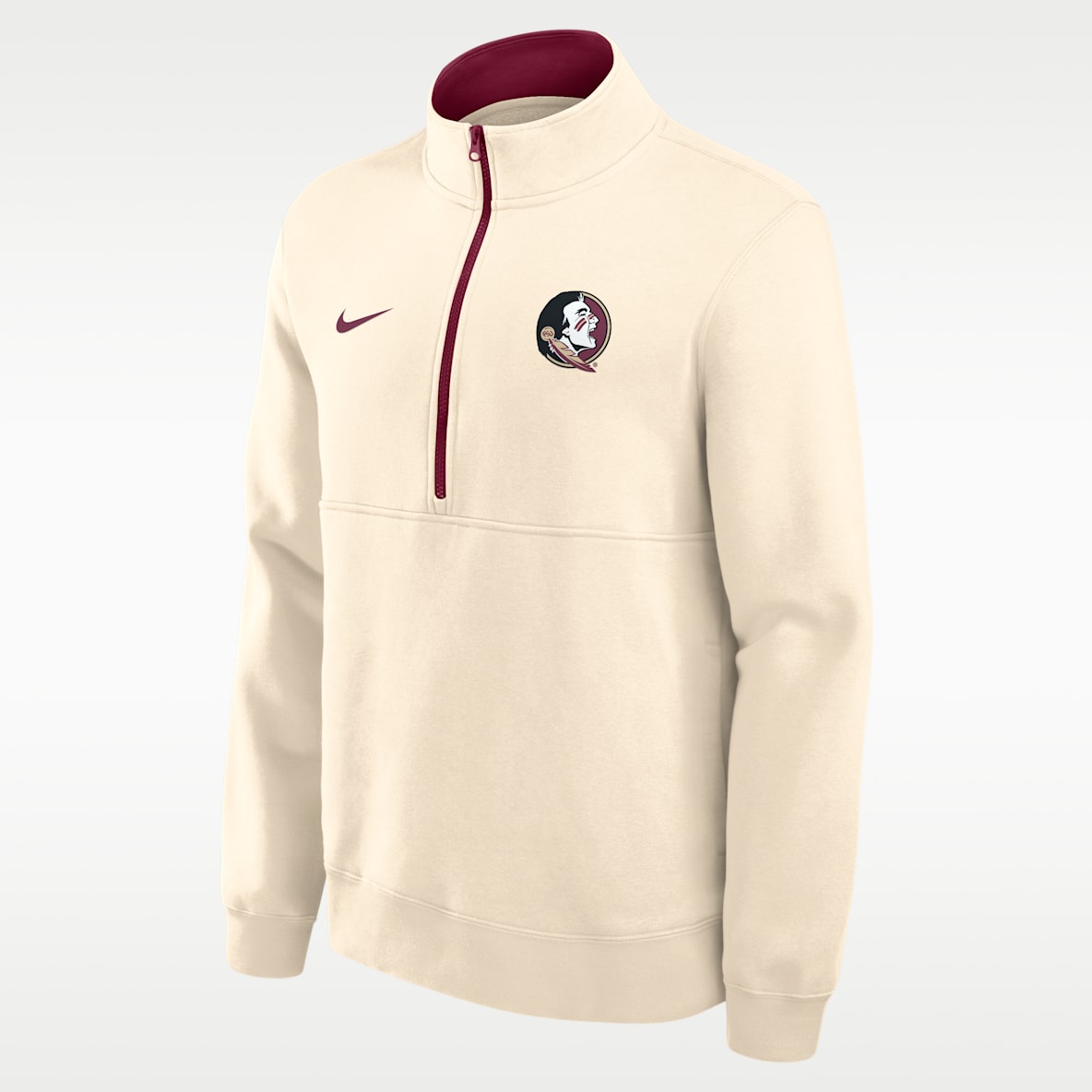 Florida State Primetime Primary Logo Men's Nike College 1/2-Zip Crew