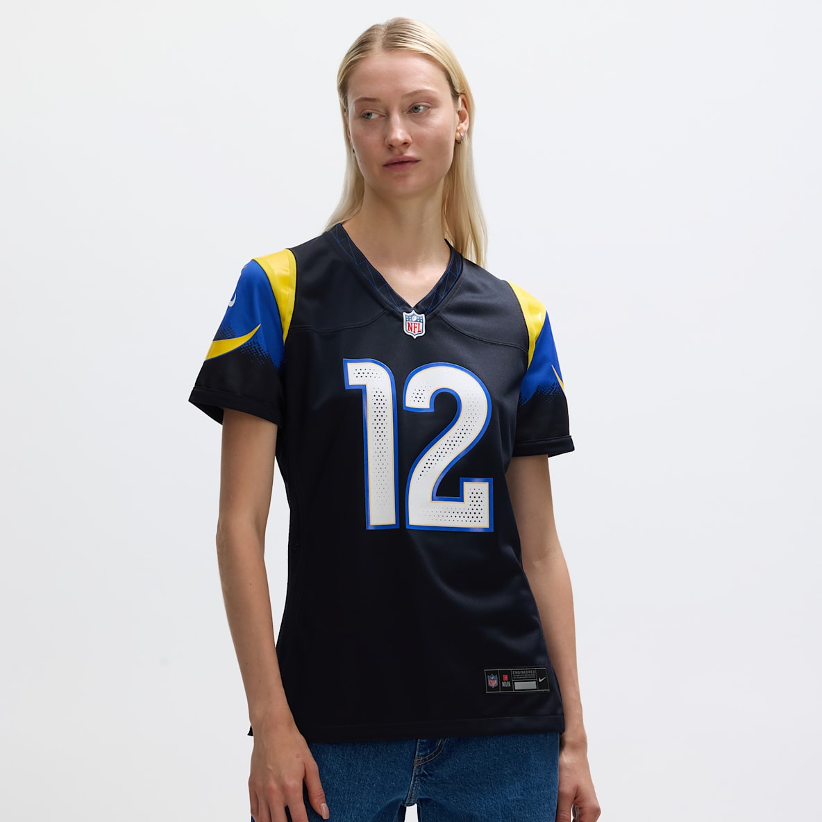Puka Nacua Los Angeles Rams Rivalries Collection Jersey Nike de la NFL Game para mujer