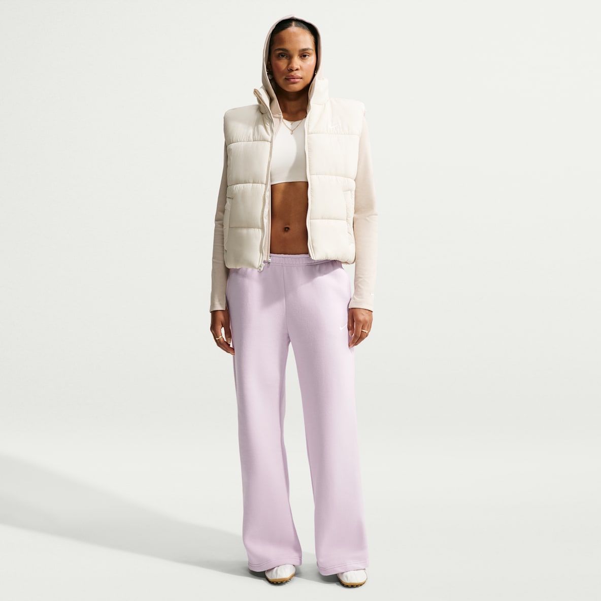 Nike Studio Fleece Medium Weight Women's Mid-Rise Wide-Leg Trousers