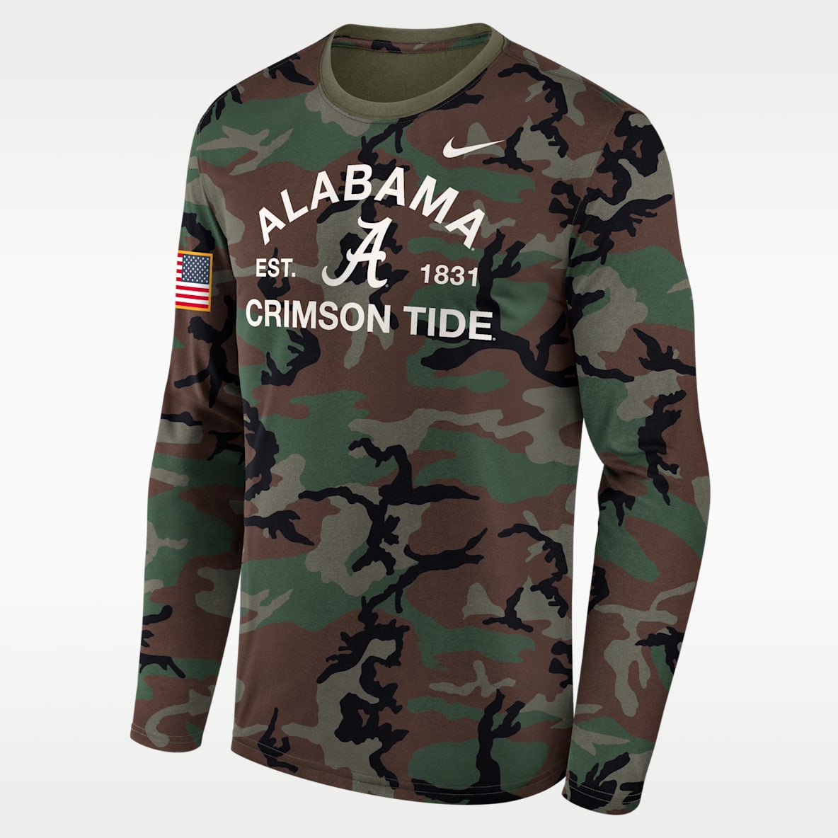Alabama 2025 Military Appreciation Legend Men's Nike Dri-FIT College Long-Sleeve T-Shirt
