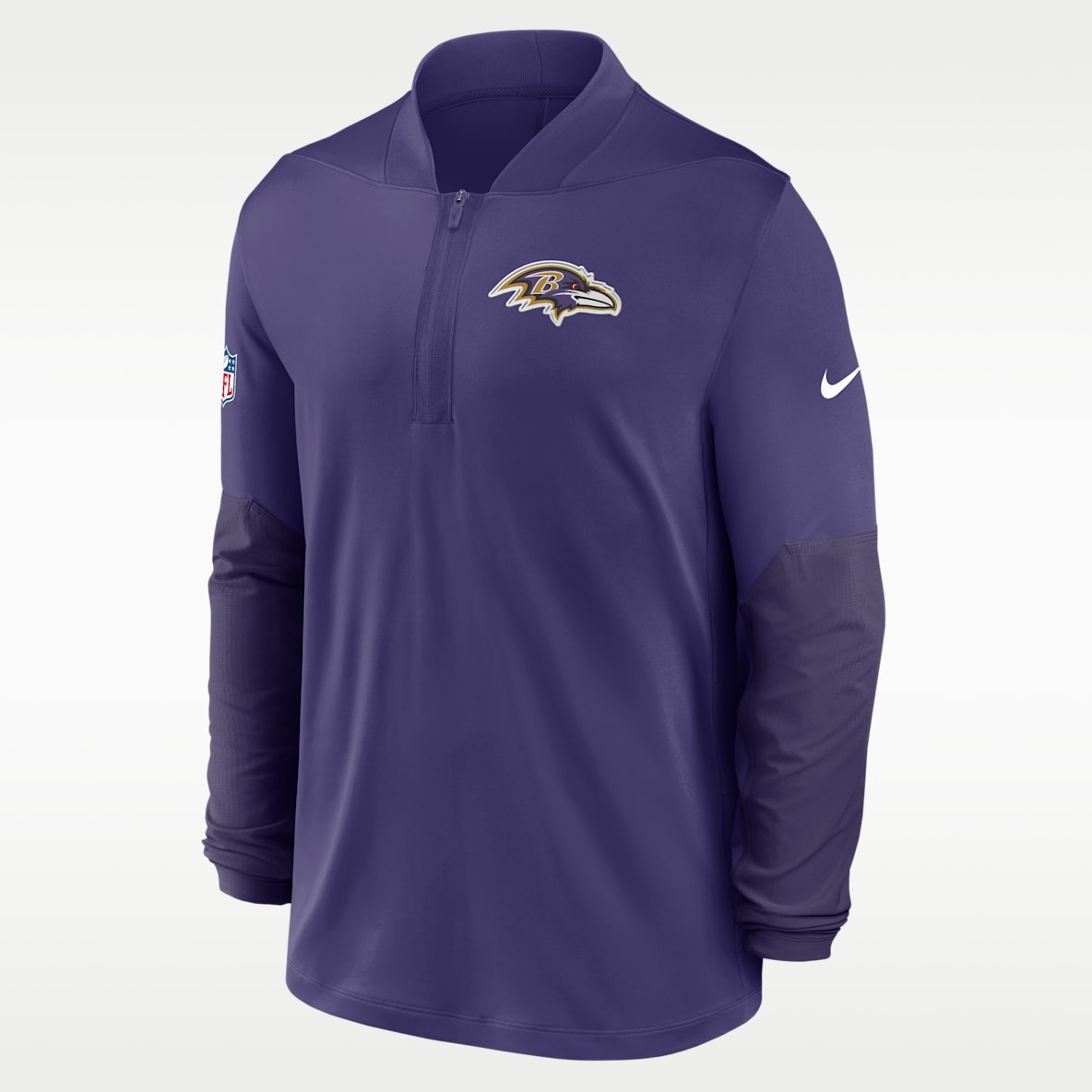 Baltimore Ravens Feel The Pressure Playera Nike Dri-FIT de la NFL de medio cierre para hombre