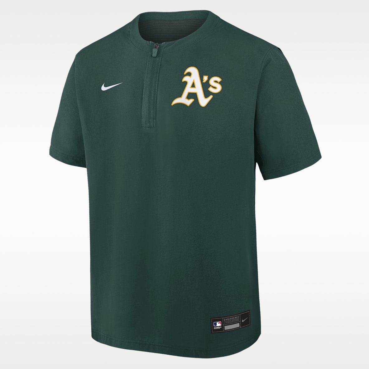 Athletics Authentic Collection Men's Nike Dri-FIT MLB 1/4-Zip Short-Sleeve Windshirt