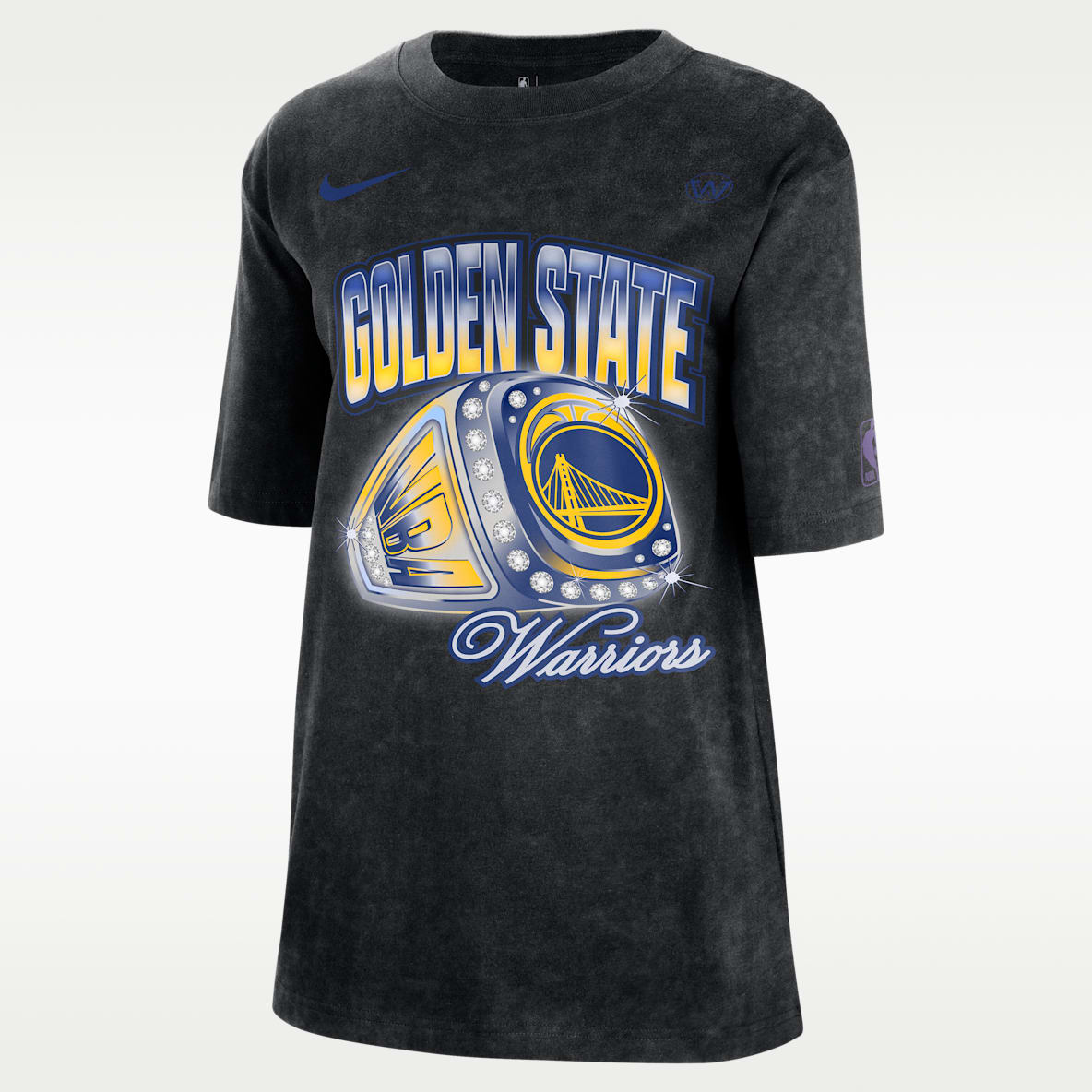 Golden State Warriors Courtside Playera Nike de la NBA para mujer