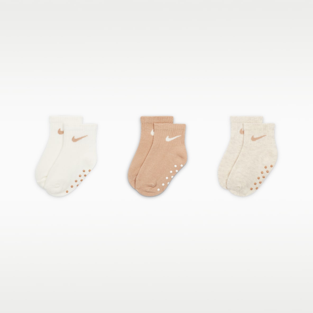 Nike Baby Swoosh Ankle Gripper Socks (3-Pairs)