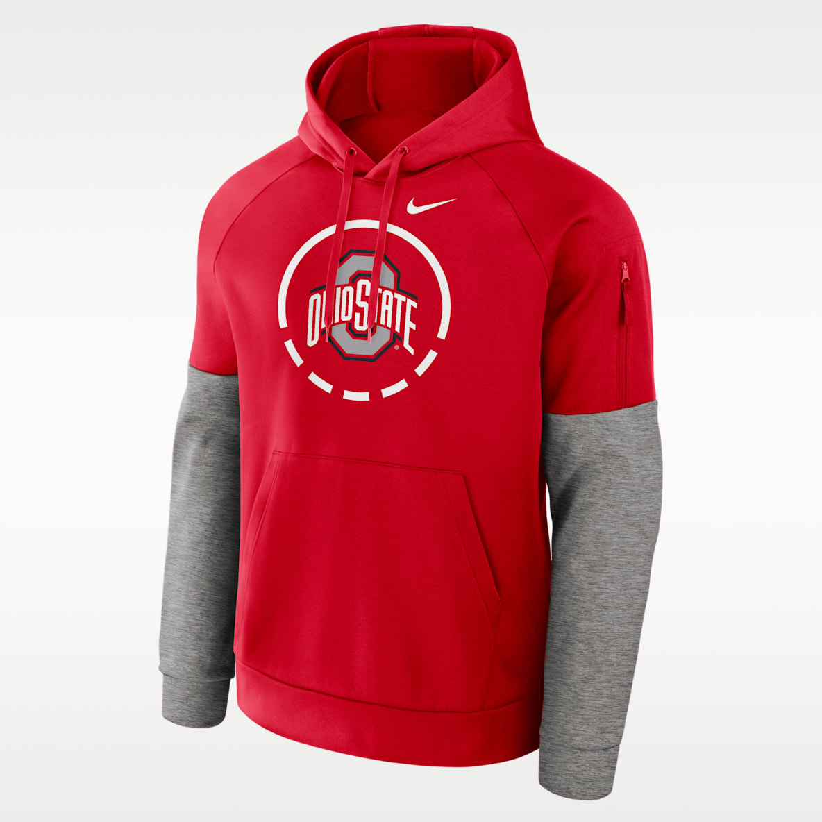 Ohio State Primetime Sudadera con gorro sin cierre universitaria Nike Therma-FIT para hombre