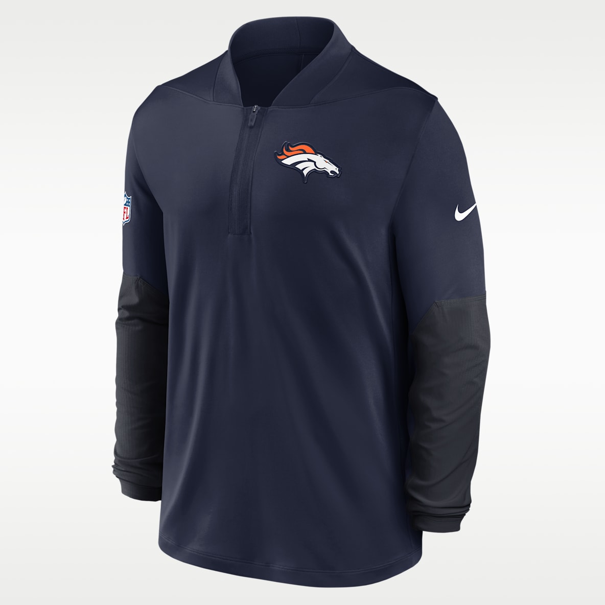 Denver Broncos Feel The Pressure Men's Nike Dri-FIT NFL 1/2-Zip Top