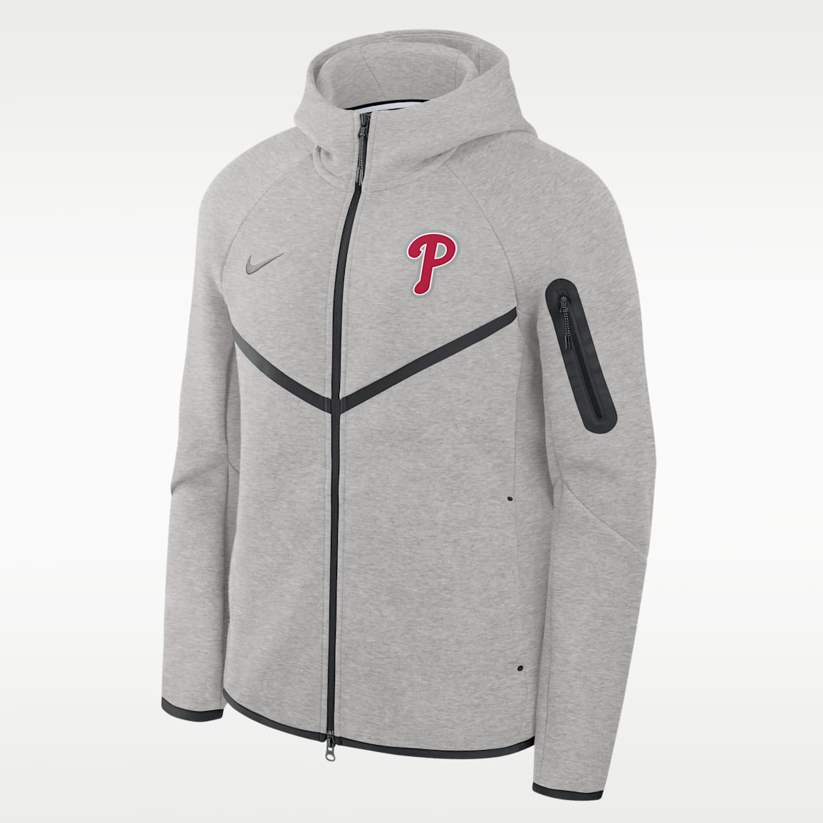 Philadelphia Phillies Tech Fleece Windrunner Chamarra con gorro Nike de la MLB de cierre completo para hombre
