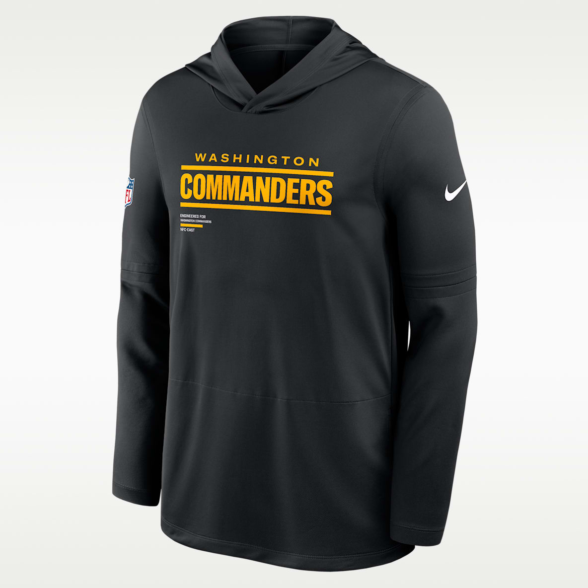 Washington Commanders Pure Fury Sideline Men's Nike Dri-FIT NFL Long-Sleeve Hooded Top