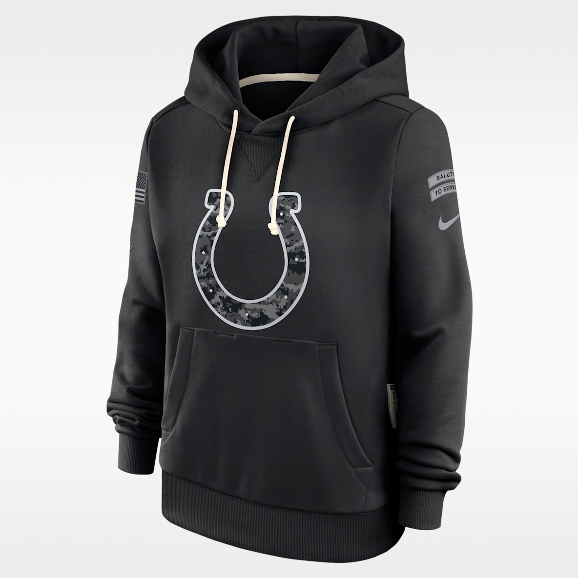 Indianapolis Colts Salute to Service Sideline Sudadera con gorro sin cierre Nike Dri-FIT de la NFL para mujer