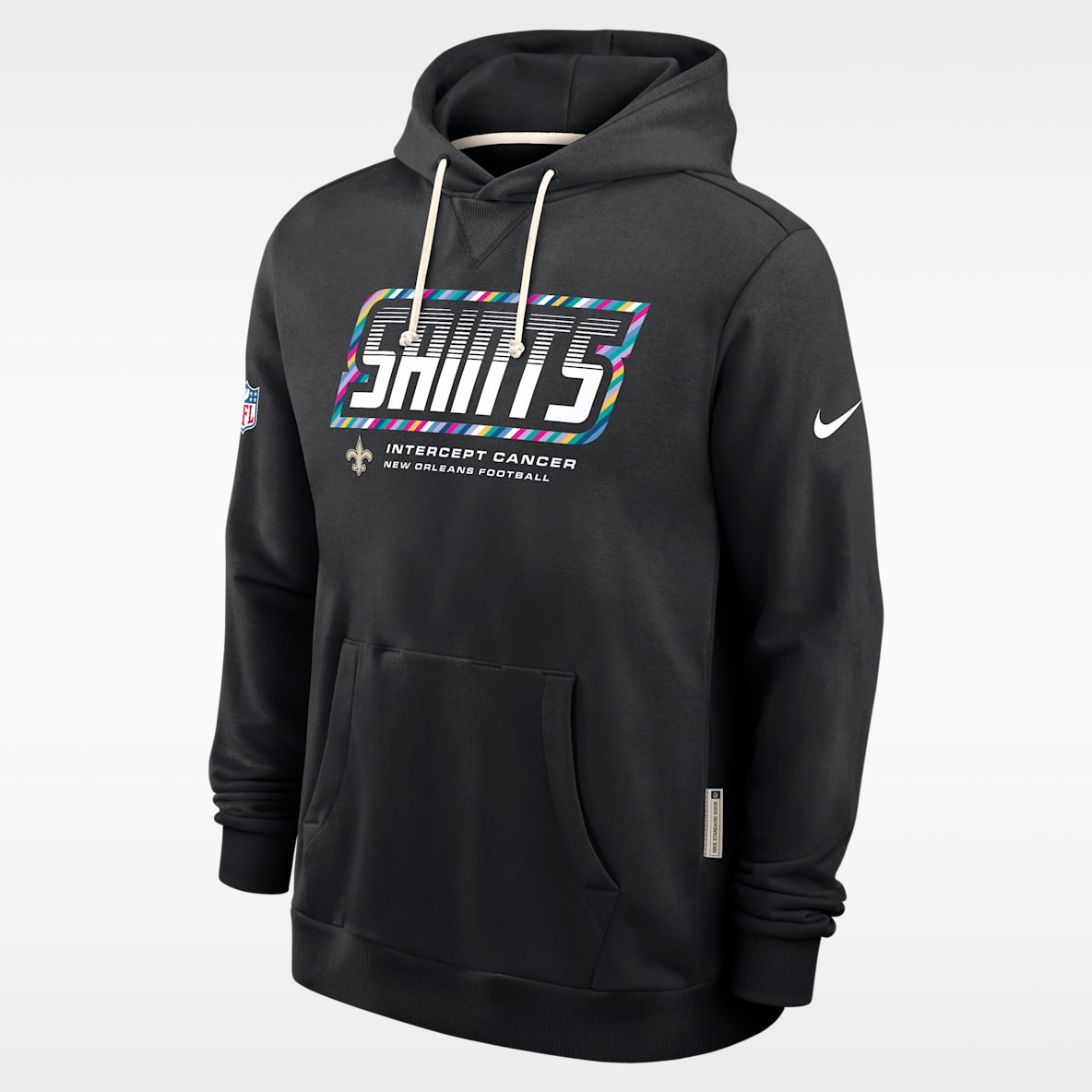 New Orleans Saints Crucial Catch Sideline Standard Issue Sudadera con gorro sin cierre Nike Dri-FIT de la NFL para hombre