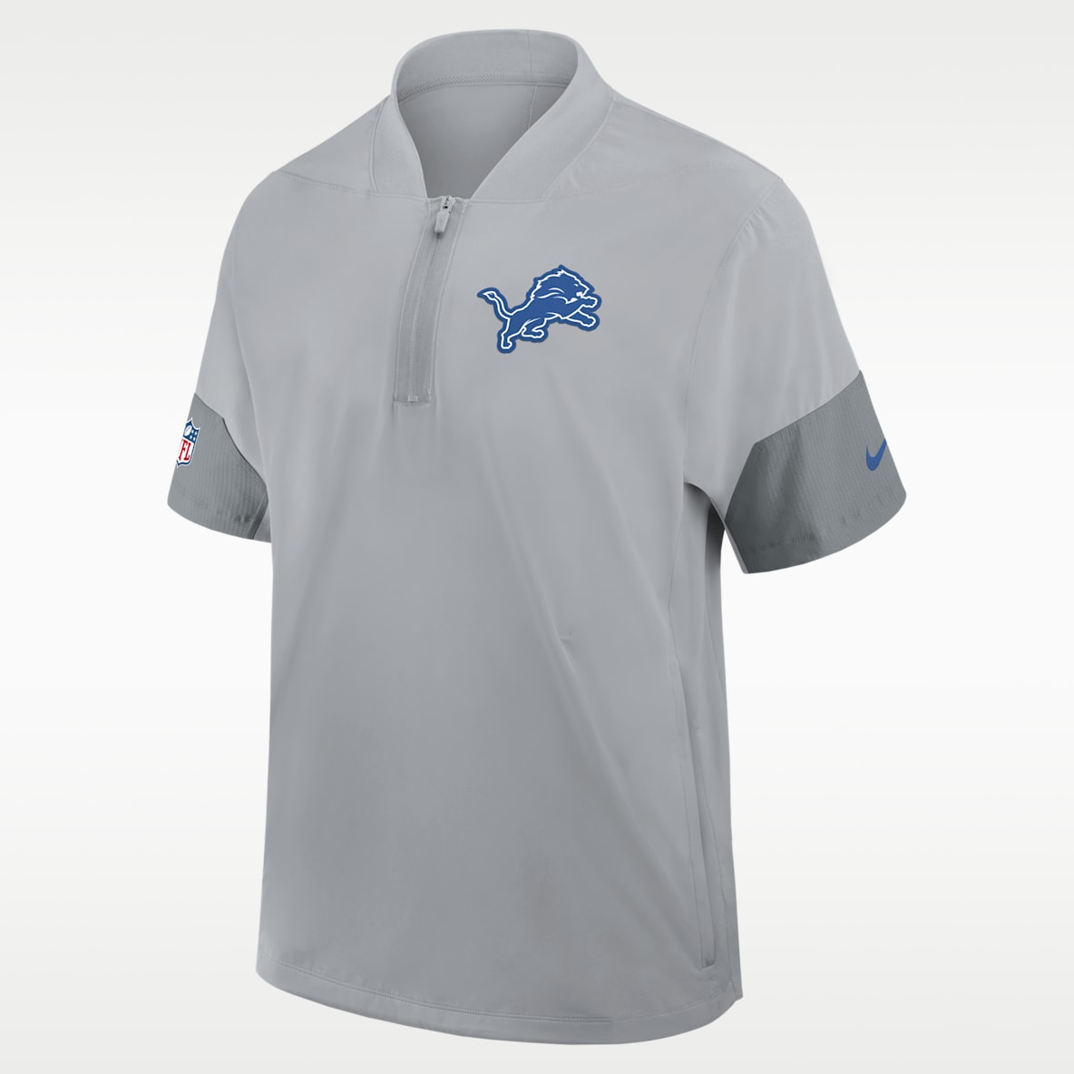 Detroit Lions Sideline Coach Men's Nike NFL 1/2-Zip Short-Sleeve Jacket