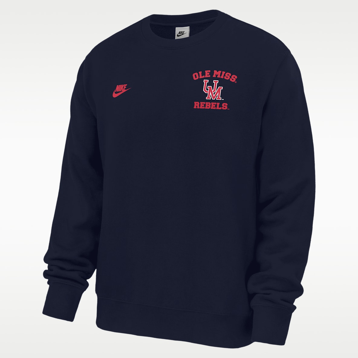 Ole Miss Rebels Club Men's Nike Football Fleece Crew-Neck Sweatshirt