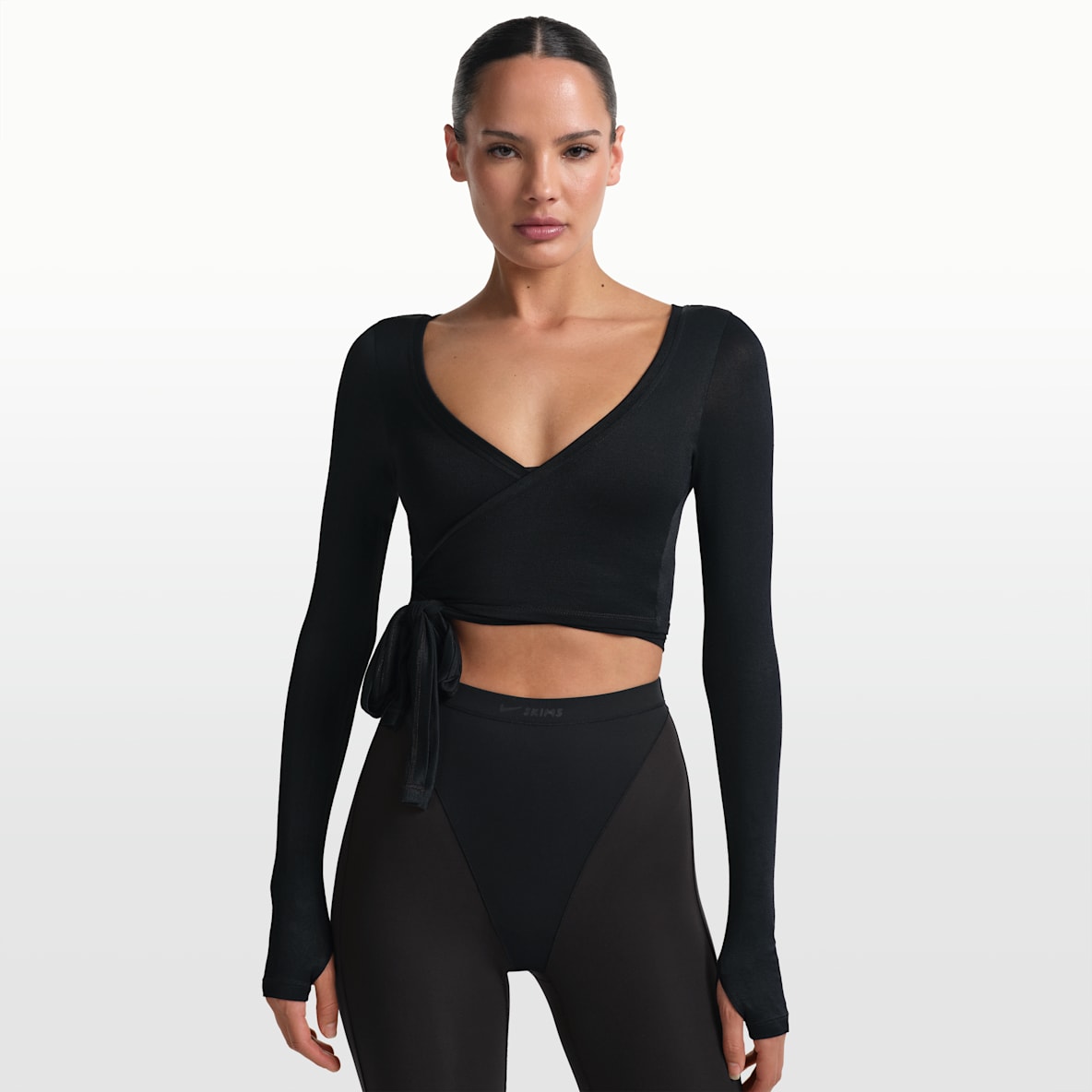 NikeSKIMS Stretch Knit Women's Long-Sleeve Wrap Top