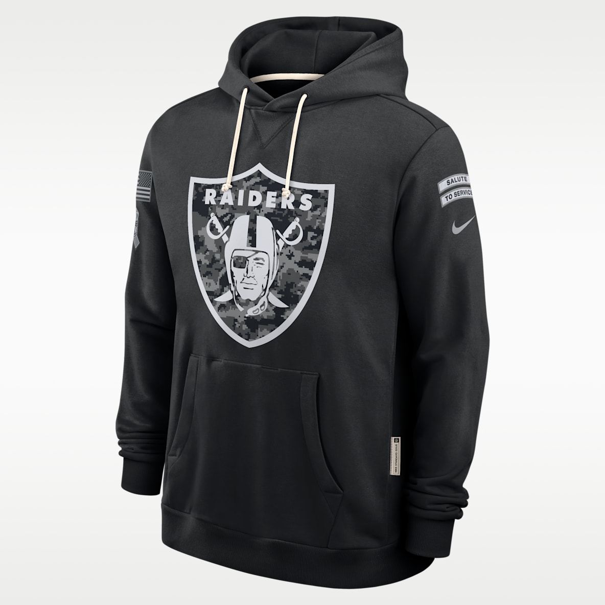 Las Vegas Raiders Salute to Service Sideline Sudadera con gorro sin cierre Nike Dri-FIT de la NFL para hombre