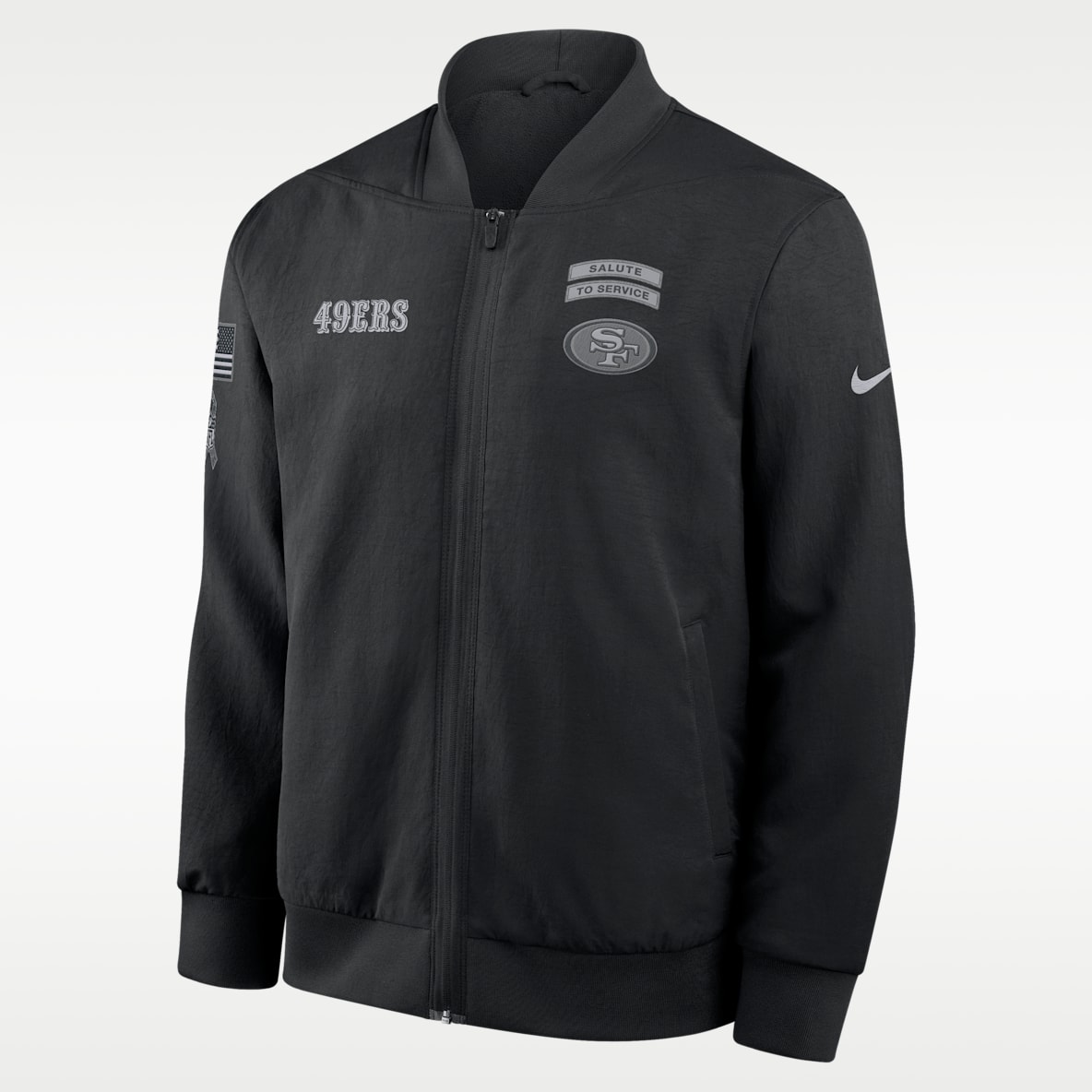 San Francisco 49ers Salute to Service Sideline Men's Nike NFL Full-Zip Bomber Jacket