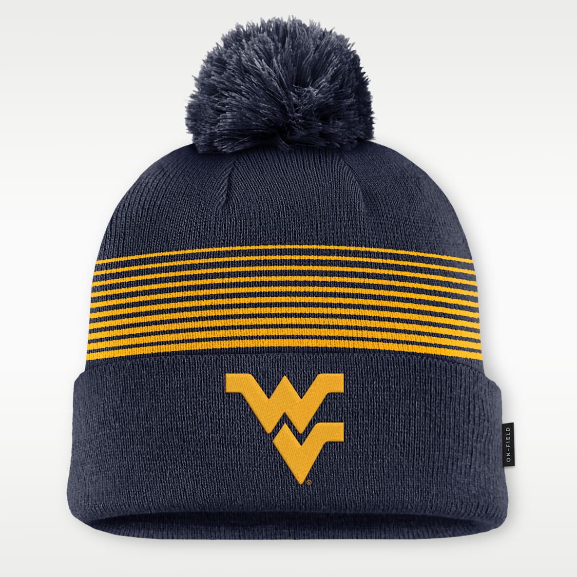 West Virginia Sideline Peak Men's Nike College Cuffed Pom Beanie