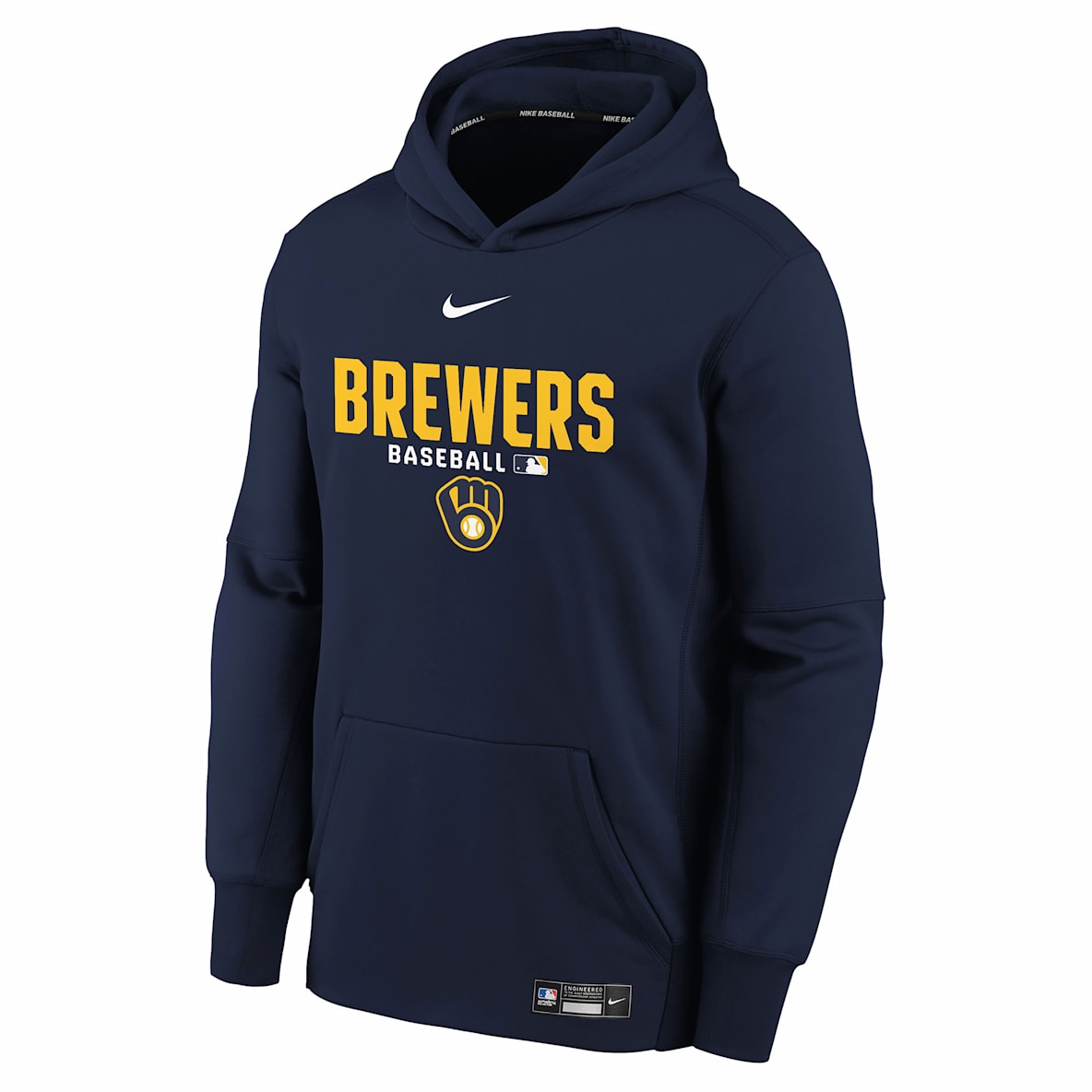 Milwaukee Brewers Authentic Collection Big Kids' Nike Therma-FIT MLB Pullover Hoodie