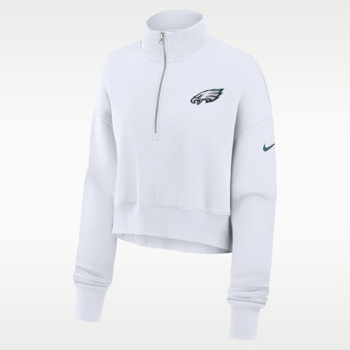 Philadelphia Eagles Primetime Phoenix Women's Nike NFL Oversized Cropped 1/4-Zip Crew