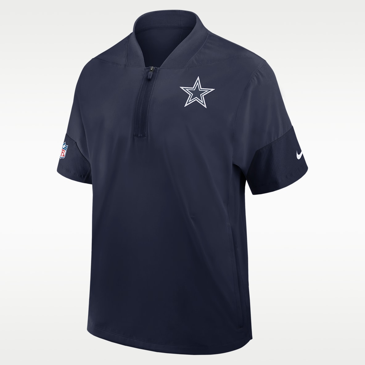 Dallas Cowboys Sideline Coach Men's Nike NFL 1/2-Zip Short-Sleeve Hooded Jacket